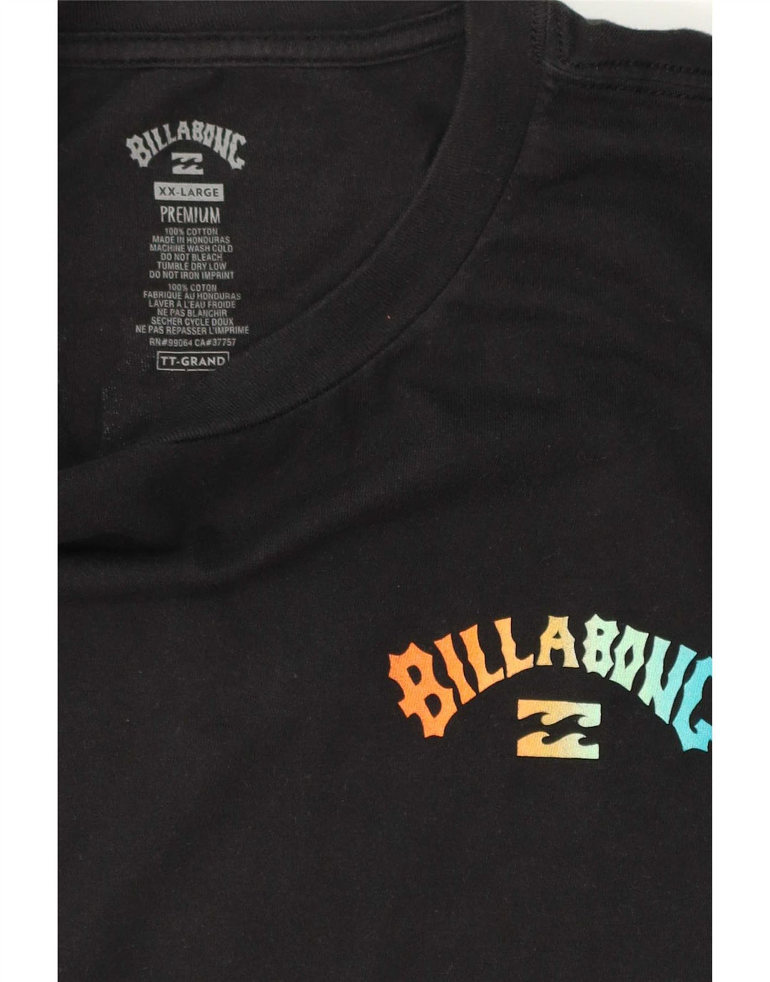 Billabong Herre Grafisk T-Shirt Top 2XL Sort Bomuld