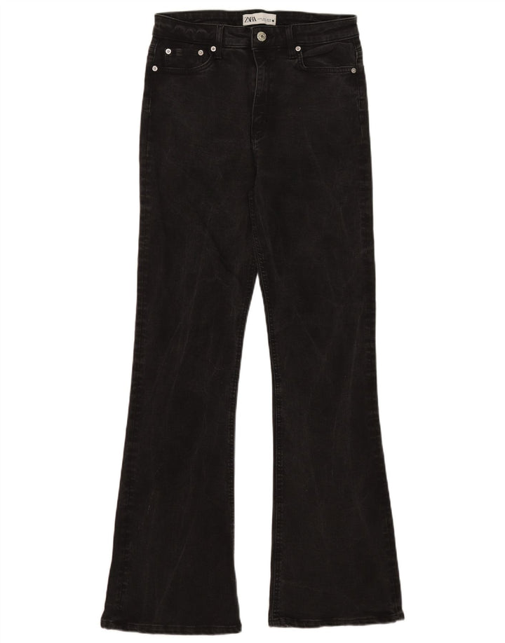Zara Dame Flared Jeans EU 40 Medium W30 L30 Sort Bomuld