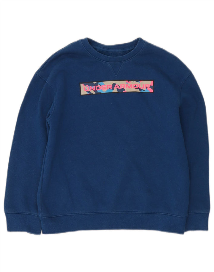 Under Armour Boys Cold Gear Grafisk Sweatshirt Jumper 7-8 år Lille Blå