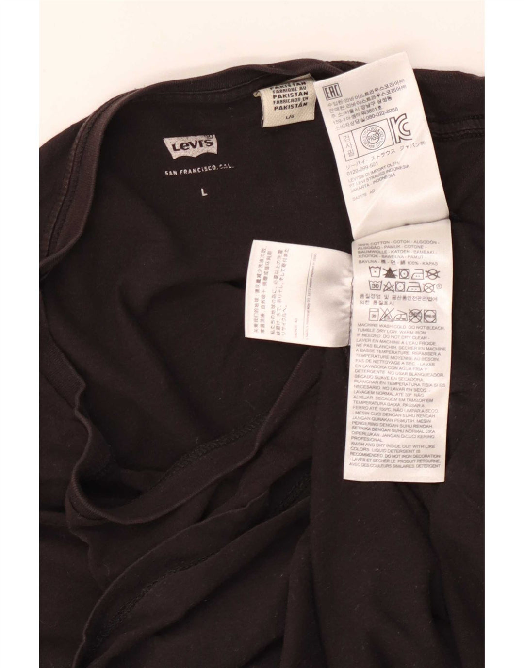 Levi's Dame Grafisk T-Shirt Top UK 14 Stor Sort