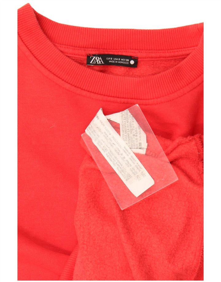 Zara Sweatshirt Jumper UK 14 Medium Rød Bomuld