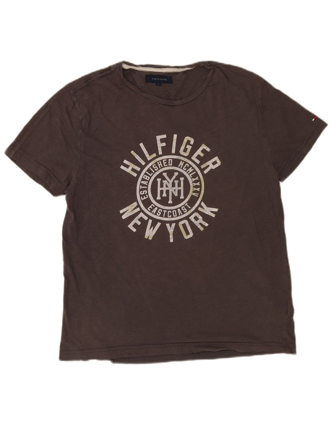 Tommy Hilfiger Herre Grafisk T-Shirt Top Stor Grå Bomuld