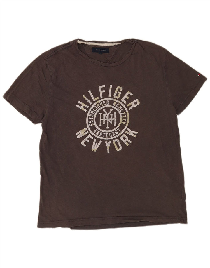Tommy Hilfiger Herre Grafisk T-Shirt Top Stor Grå Bomuld
