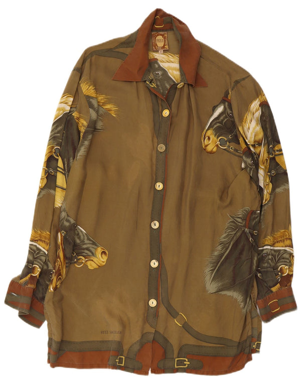 Ritz Saddler dame rideskjortekjole IT 44 Medium Khaki Animal Print