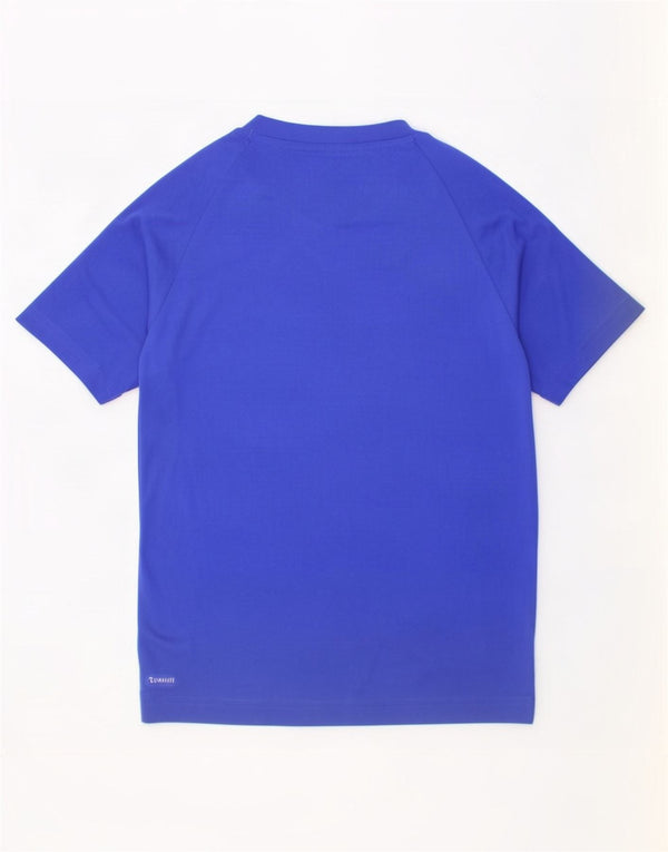 Adidas Boys Climalite T-Shirt Top 9-10 År Blå Polyester