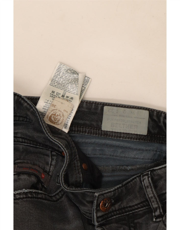 Diesel Dame Belther Regular Slim Jeans W30 L30 Grå Bomuld