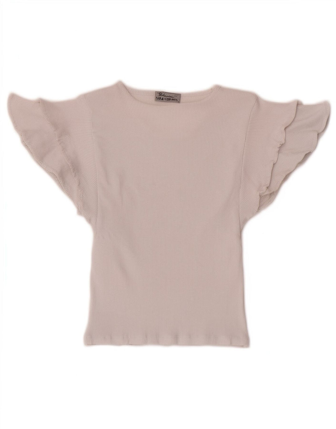 Zara Womens Crop Batwing Bluse Top UK 8 Small White Bomuld