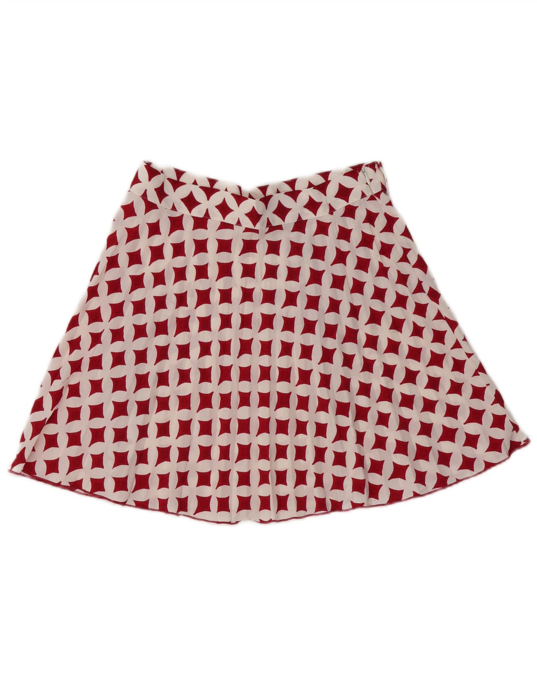 Zara Dame Mini-nederdel Medium W28 Hvid Geometrisk