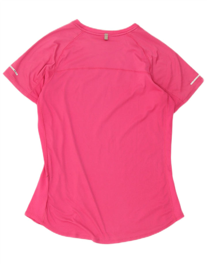 Nike Dame Dri Fit T-Shirt Top UK 14 Medium Pink Polyester