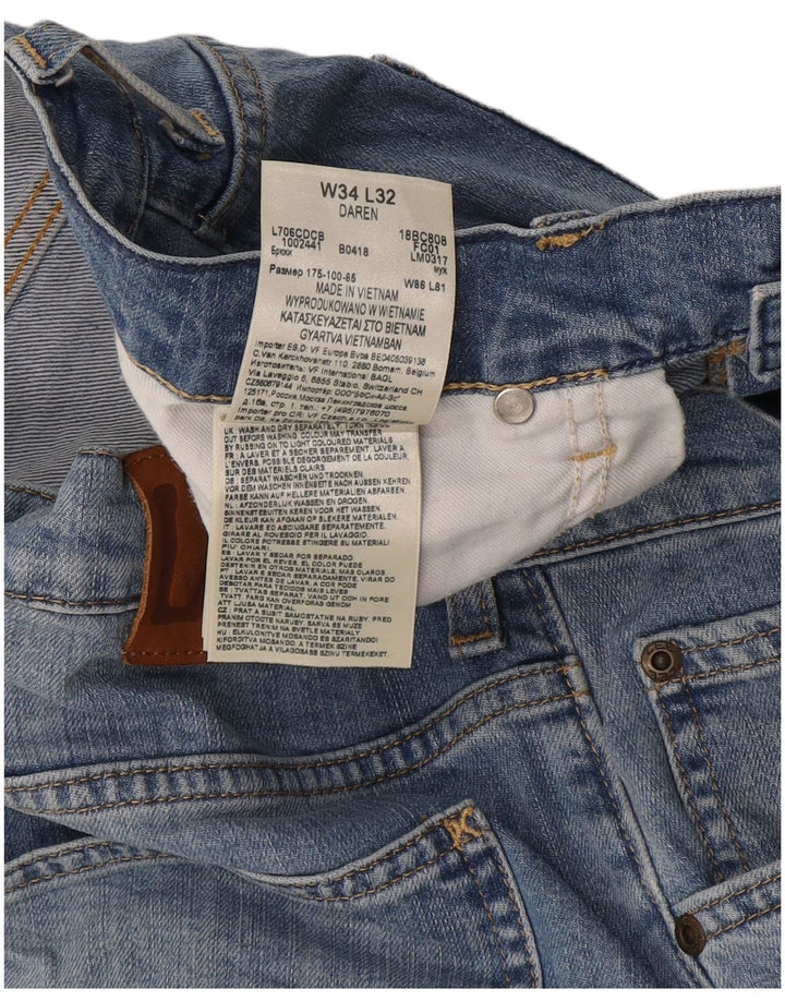 Lee Mens Daren Straight Jeans W34 L32 Blå Bomuld