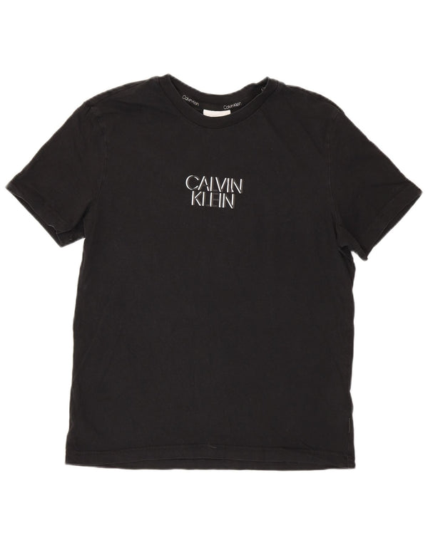 Calvin Klein Herre grafisk T-shirt Top Medium Sort Bomuld
