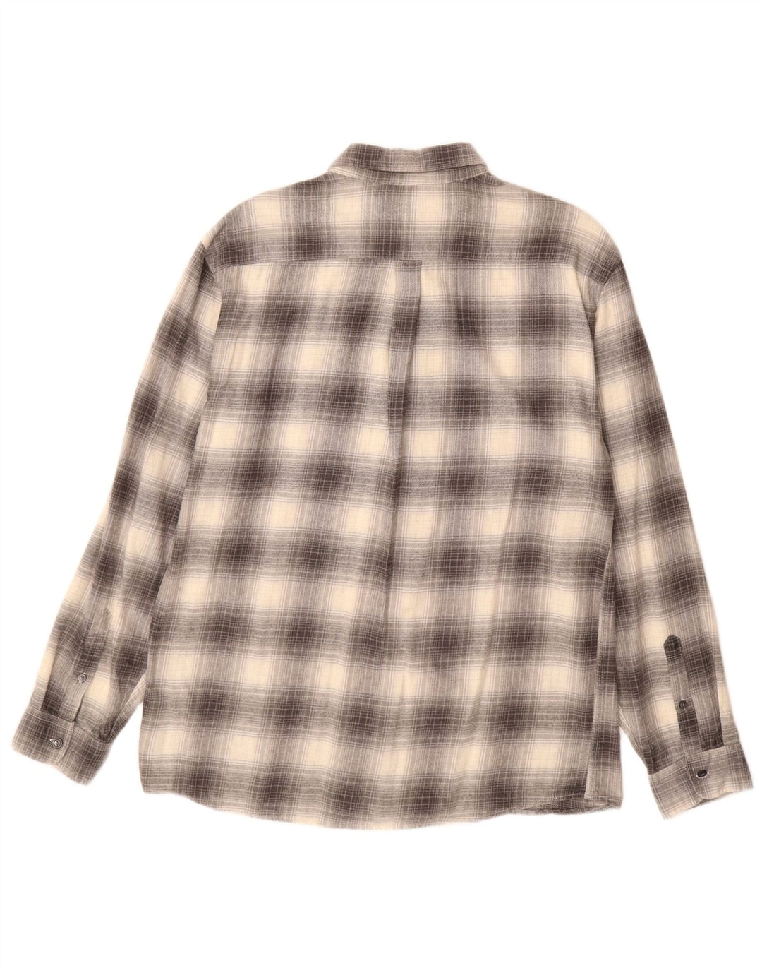 MARKS & SPENCER Herre Regular Fit Flanelskjorte Stor grå ternet bomuld