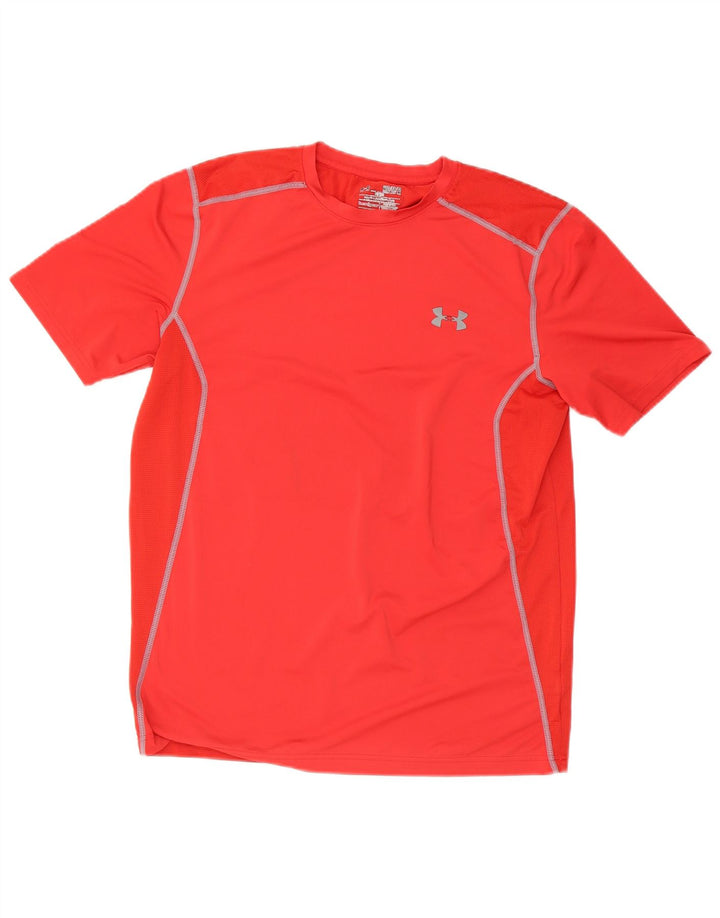 Under Armour Herre Heat Gear T-Shirt Top Medium Rød Polyester