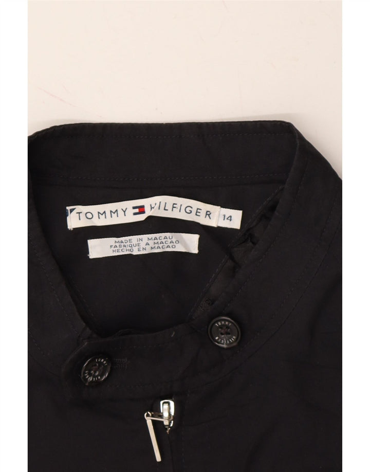 TOMMY HILFIGER Womens Crop Bomber Jacket US 14 XL Black Cotton Vintage Tommy Hilfiger and Second-Hand Tommy Hilfiger from Messina Hembry 