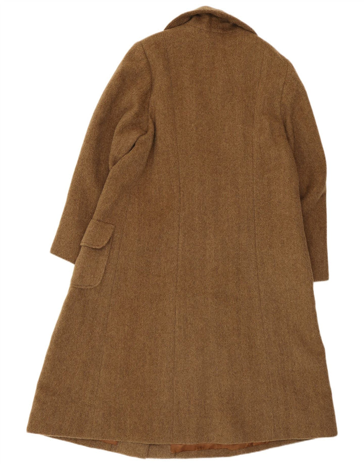 Vintage Dame Dobbeltradet Frakke UK 14 Large Beige Sildeben