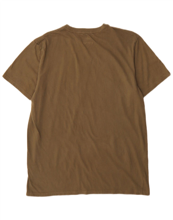 Adidas Herre Golf Grafisk T-Shirt Top Stor Khaki Bomuld
