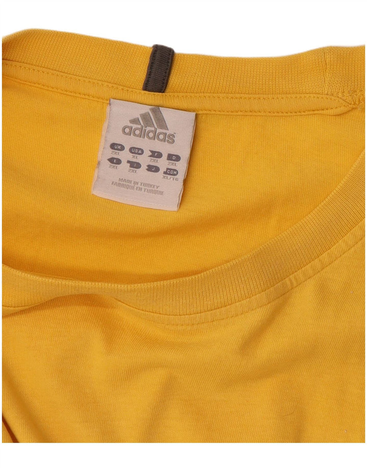 Adidas Herre T-Shirt Top 2XL Gul Bomuld