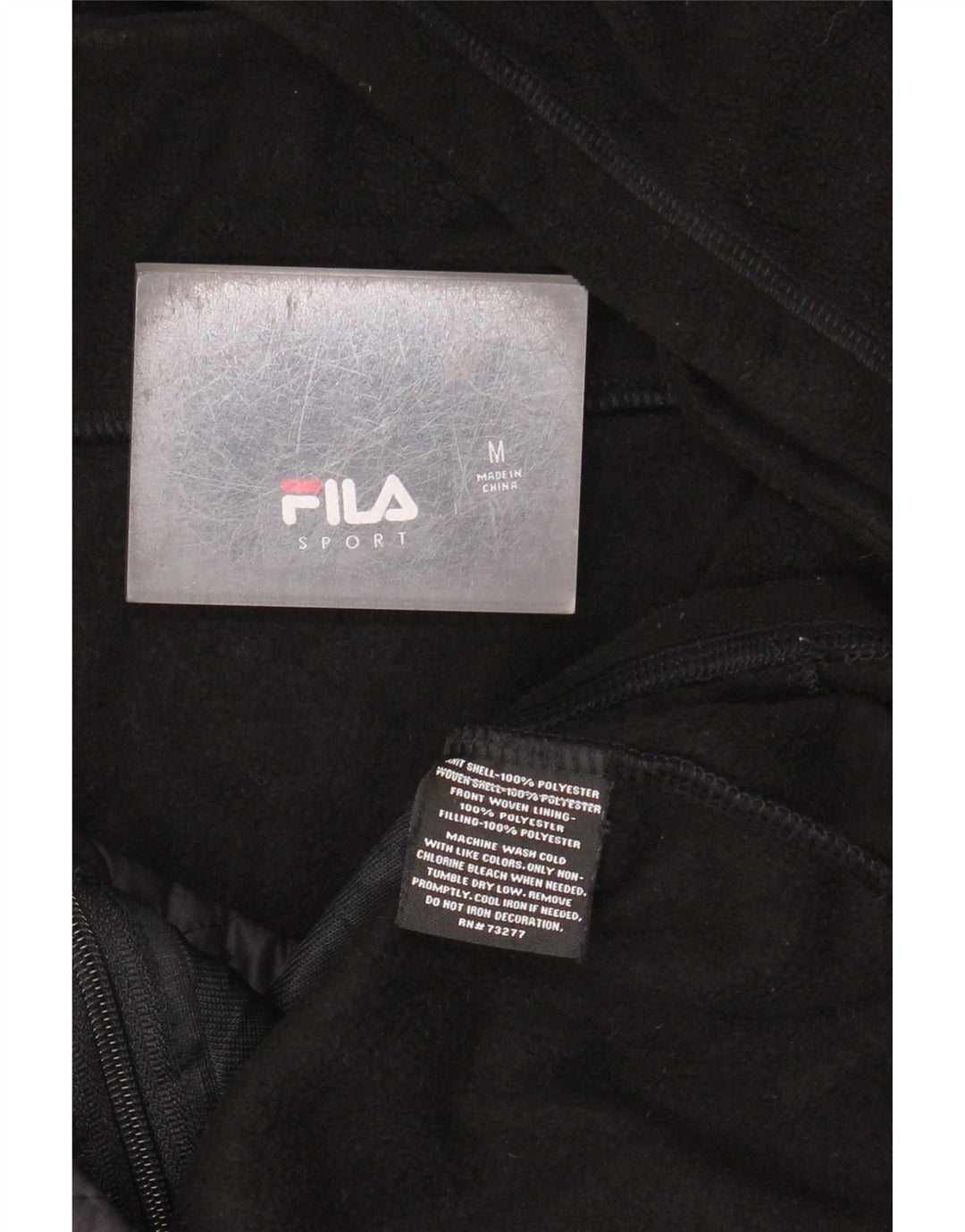 Fila Dame Hætte Fleecejakke UK 14 Medium Sort Polyester