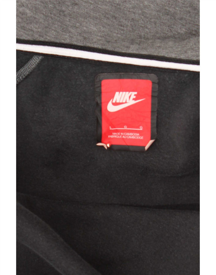 Nike hættetrøje med lynlås til mænd Stor grå flækket bomuld
