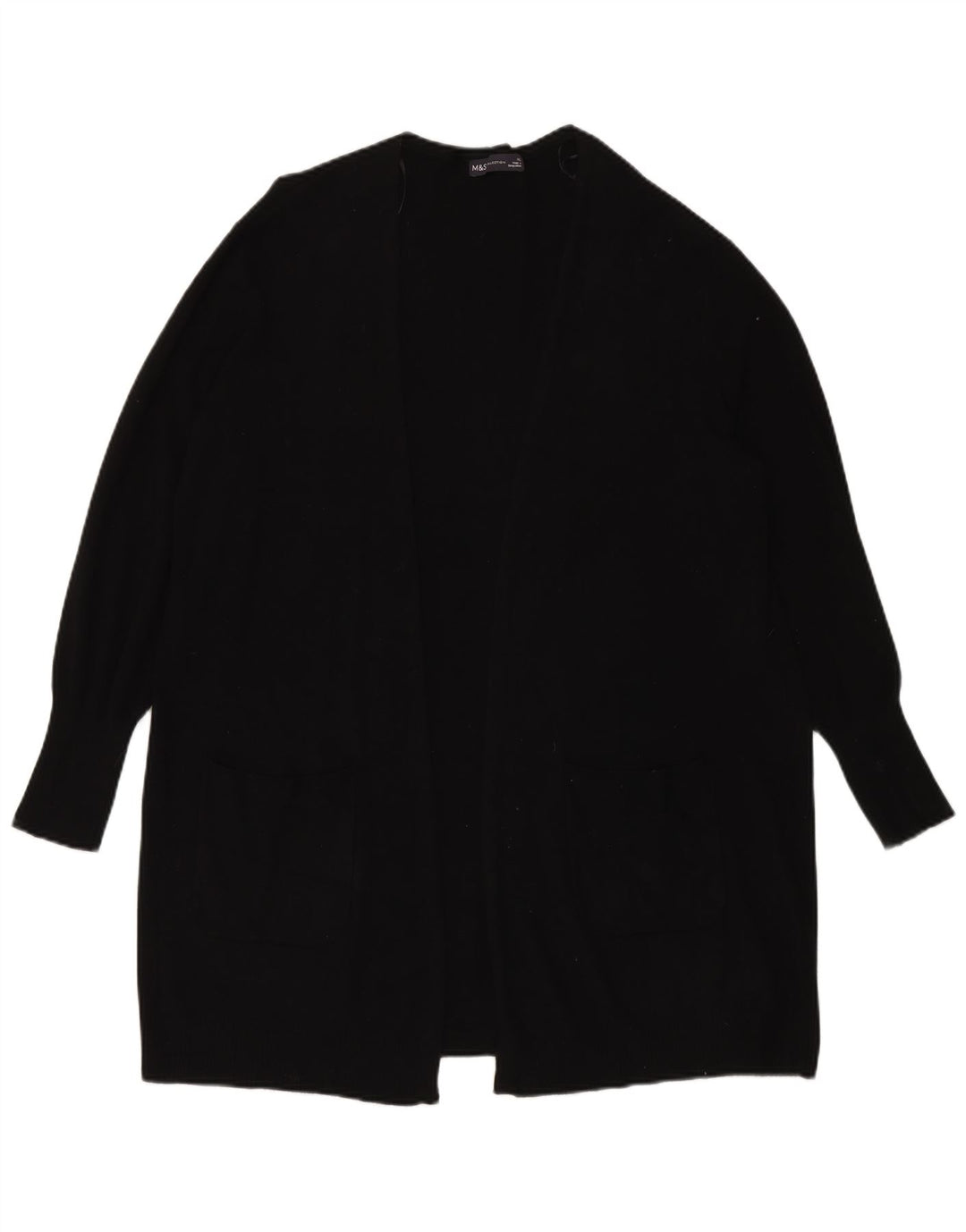 Marks & Spencer Dame Longline Oversized Cardigan Sweater UK 18 XL Sort