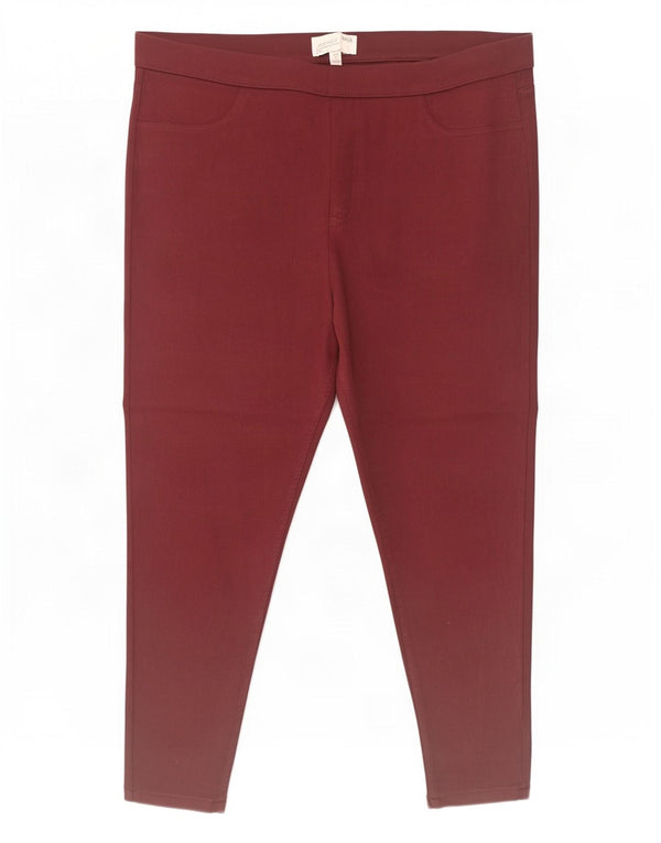 Marks & Spencer Womens Cosy Crop Jegging Jeans UK 20 2XL W38 L26 Burgundy