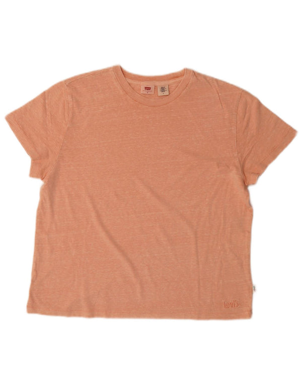 LEVI'S Dame T-Shirt Top UK 14 Medium Orange