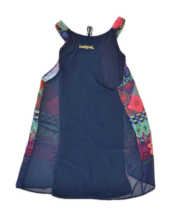 DESIGUAL Womens Crazy Pattern Shift Dress EU 36 Small  Navy Blue Cotton | Vintage Desigual | Thrift | Second-Hand Desigual | Used Clothing | Messina Hembry 