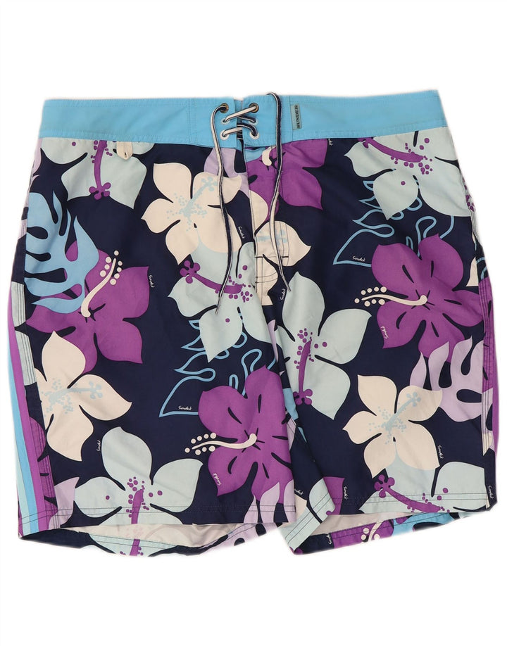 Sundek Herre badeshorts XL Lilla blomstret polyester