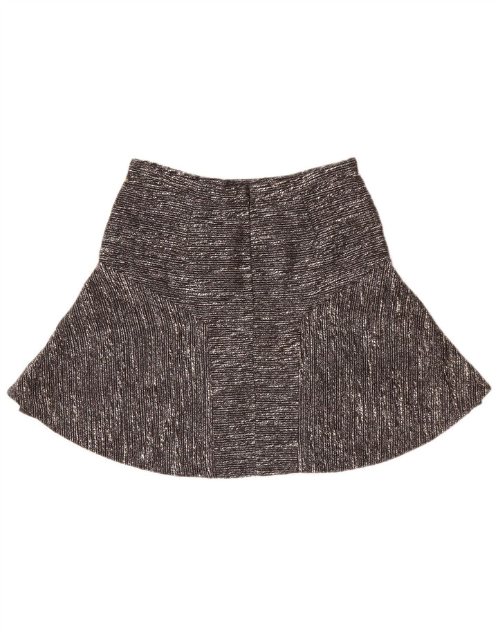 J. CREW A-line nederdel til kvinder US 0 XS W28 sort plettet polyester