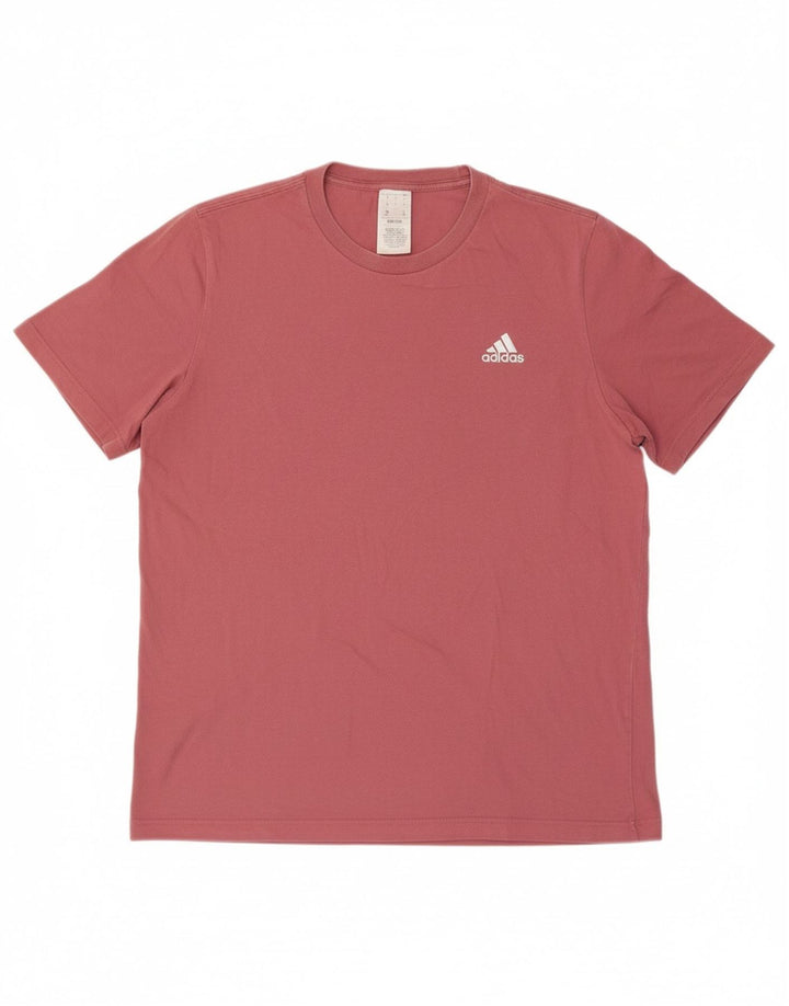 ADIDAS Mens T-Shirt Top Large Pink Cotton