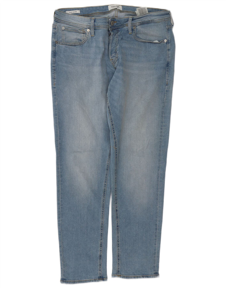 Jack & Jones Herre GLENN Slim Jeans W36 L32 Blå Bomuld
