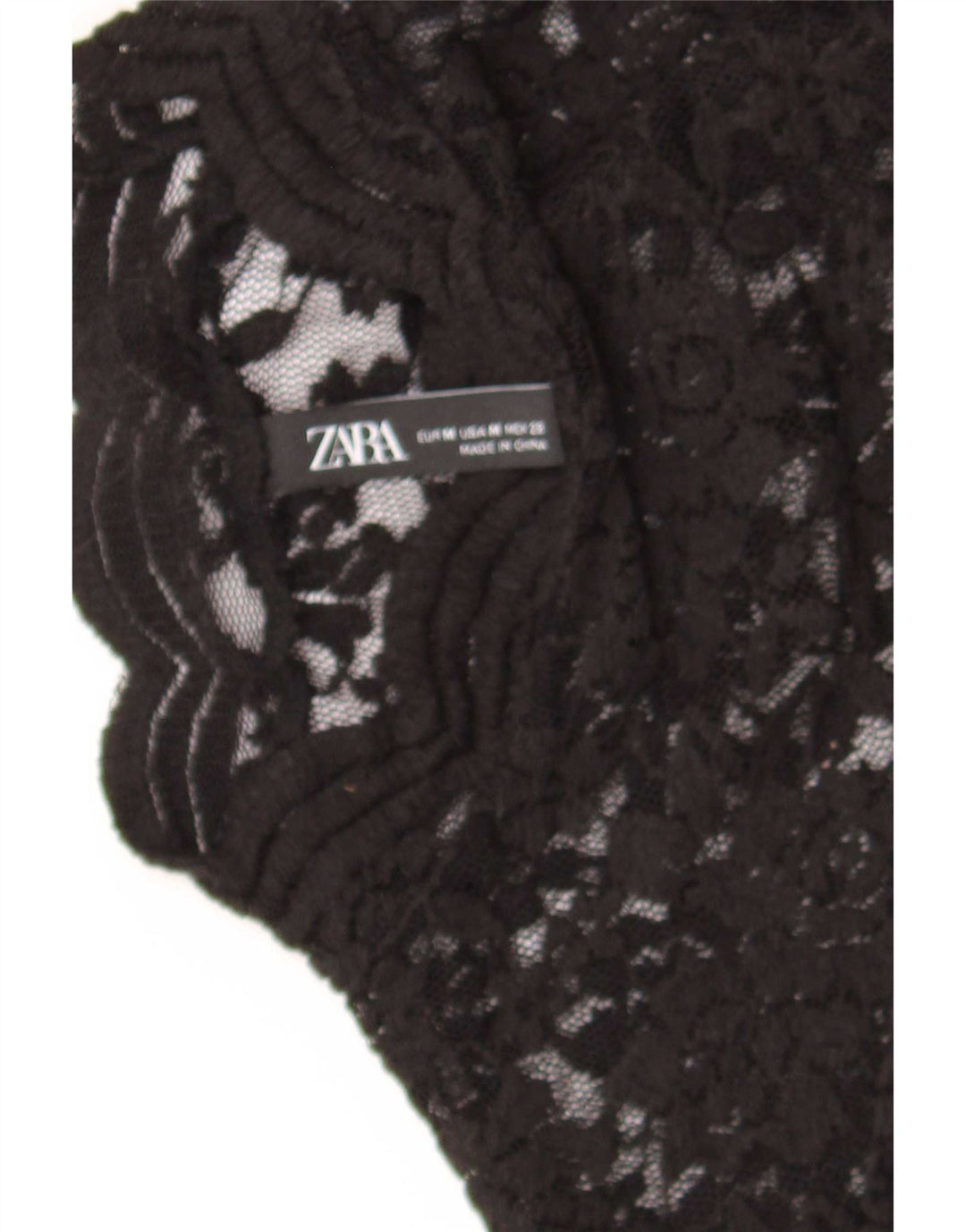 Zara Womens Crop Blondebluse Top UK 12 Medium Black Floral