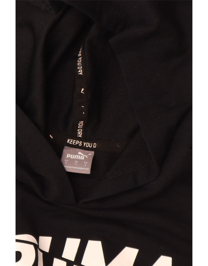Puma Dame Grafisk Oversized Hoodie Jumper UK 10 Small Black Polyester