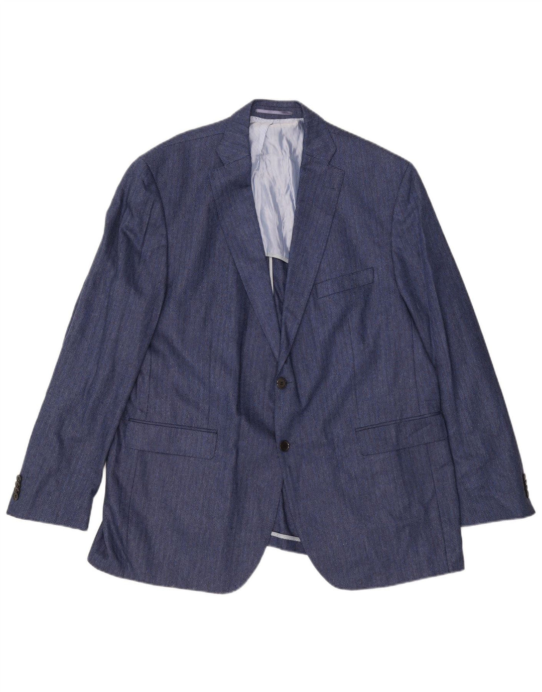 Guy Laroche Herre 2-knaps blazerjakke UK 42 XL marineblå sildebenssilke