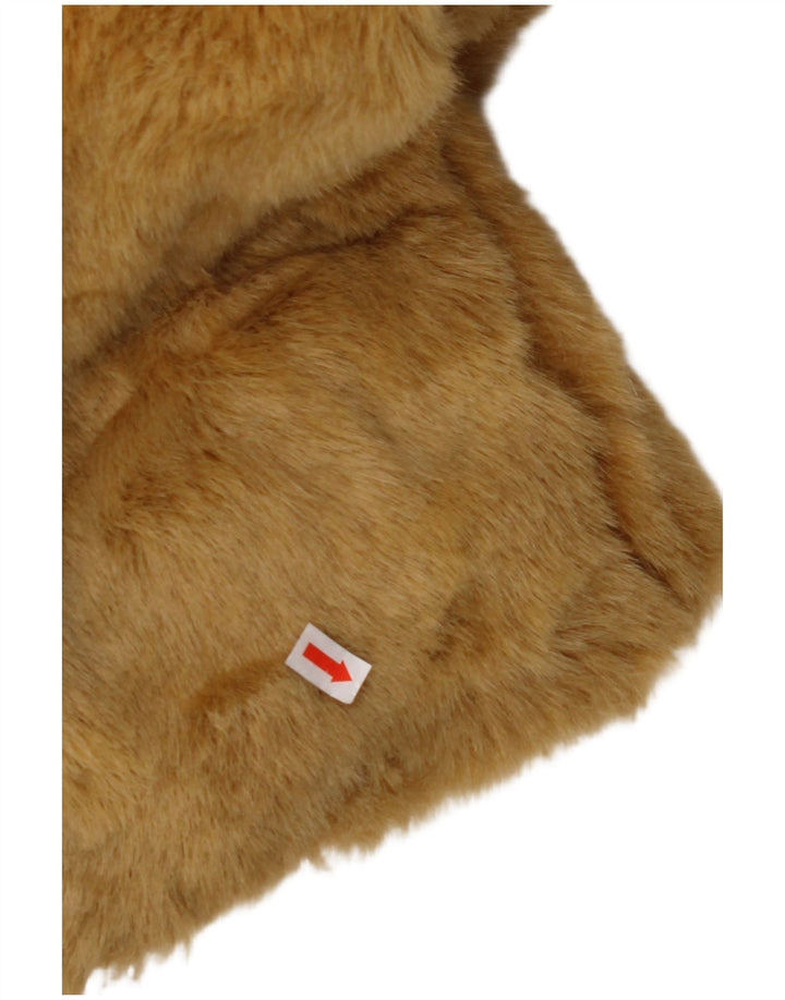 VINTAGE Dame imiteret Pels Overfrakke UK 22 3XL Beige