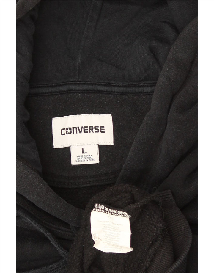 Converse hættetrøje til kvinder UK 16 Stor sort bomuld