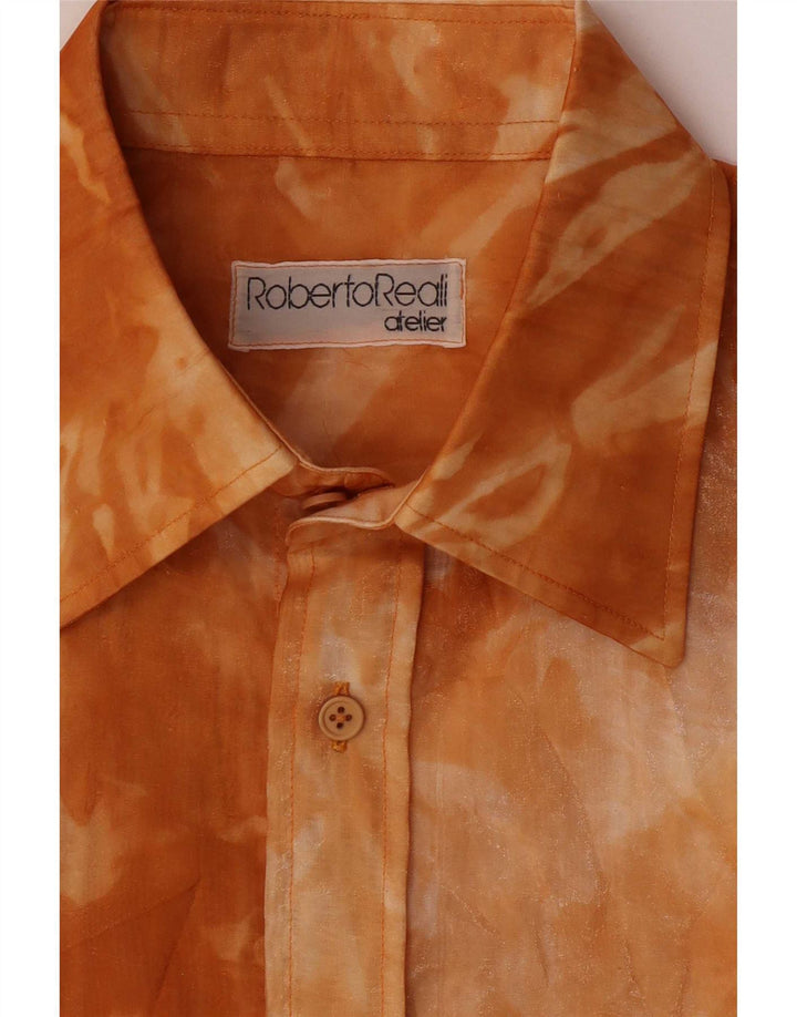 Vintage dameskjorte medium orange slipsfarve