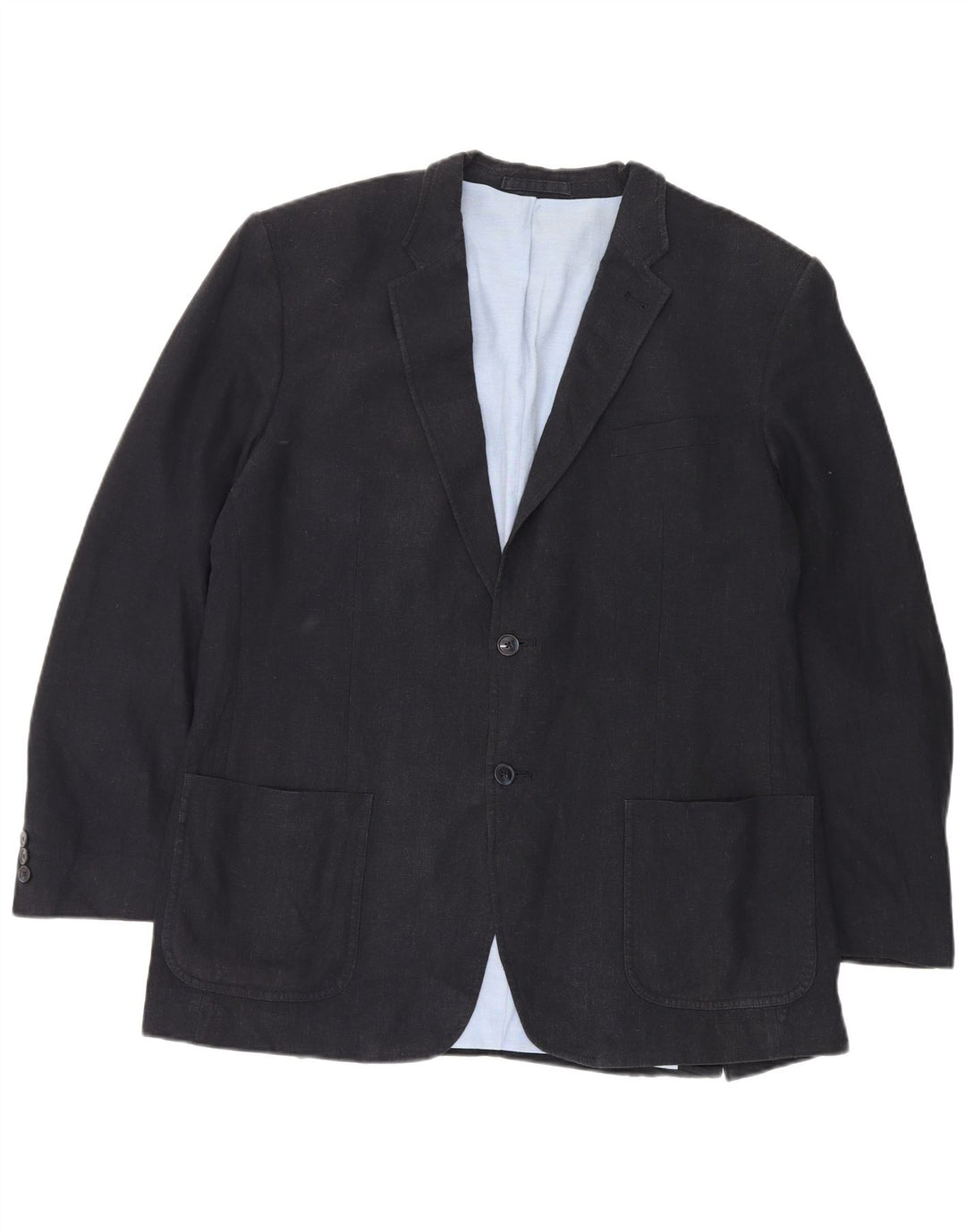 Marks & Spencer Herre 2-knaps blazerjakke UK 44 XL Navy Blue Flax
