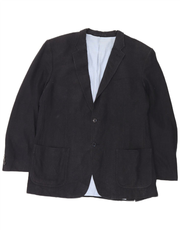Marks & Spencer Herre 2-knaps blazerjakke UK 44 XL Navy Blue Flax