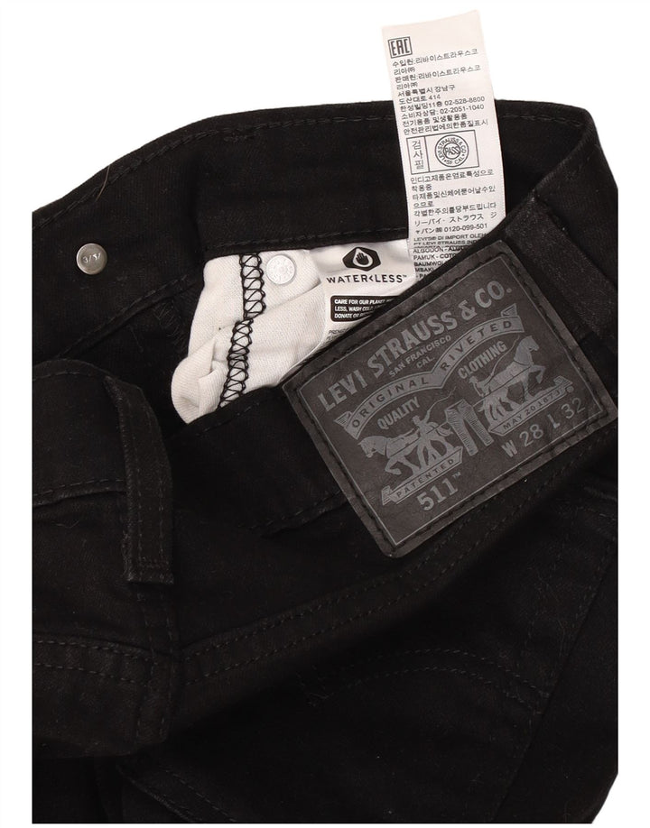 Levi's Herre 511 Slim Jeans W28 L32 Sort Bomuld
