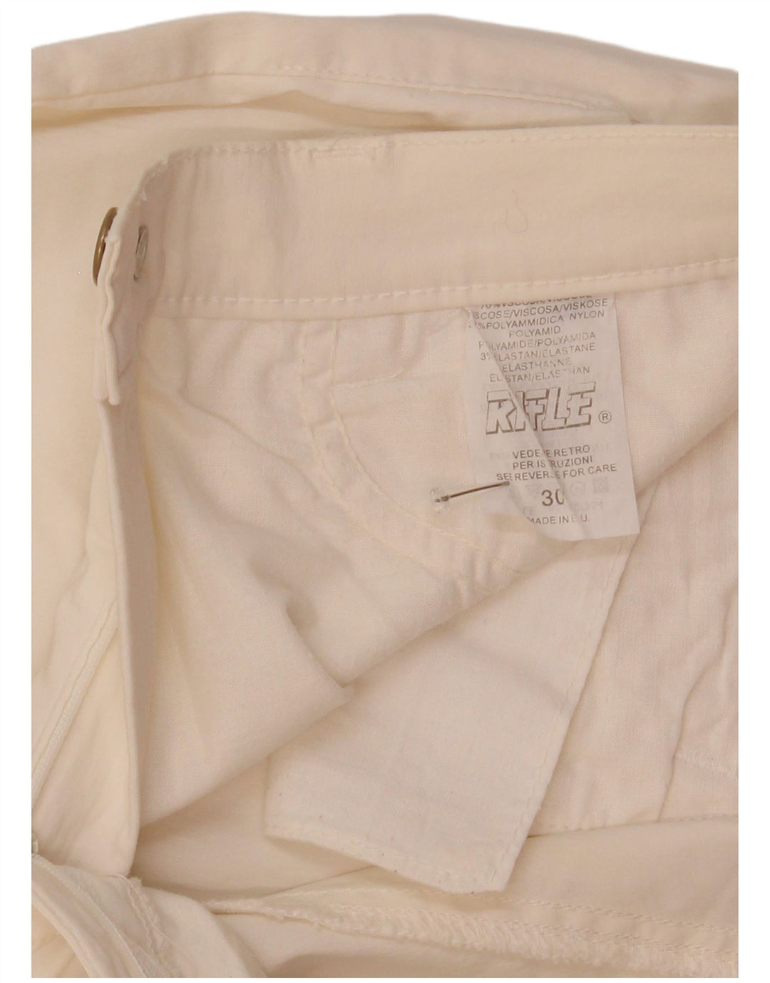 Riffel Dame Lige Capri Bukser W30 L20 Hvid Polyamid