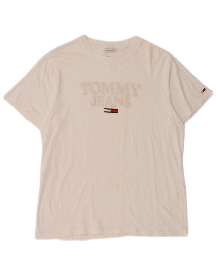 Tommy Hilfiger Dame Grafisk T-Shirt Top UK 14 Medium White