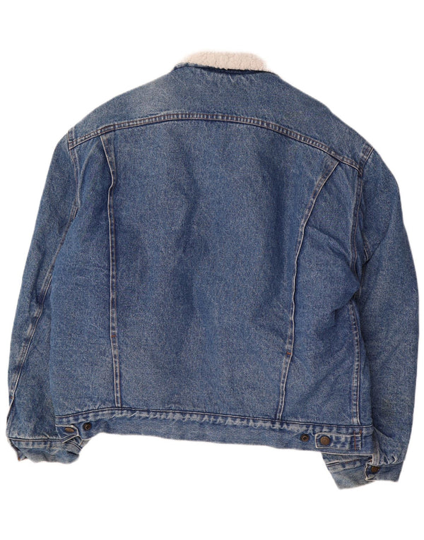 RIFLE Herre Sherpa Denim Jacket UK 44 2XL Blå Bomuld