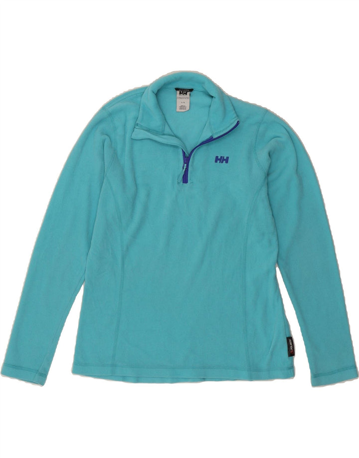 HELLY HANSEN Womens Zip Neck Fleece Jumper UK 16 Large Blue Polyester Vintage Helly Hansen and Second-Hand Helly Hansen from Messina Hembry 