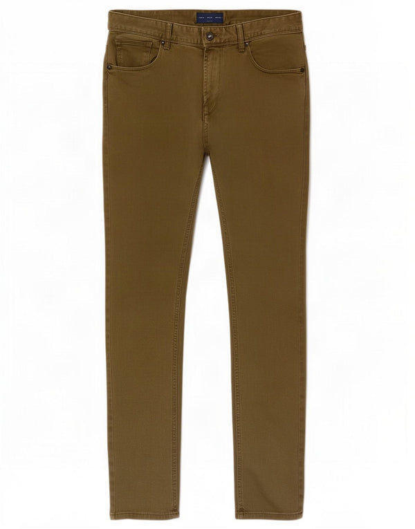 Zara Herre Slim Jeans EU 40 Medium W31 L30 Khaki Bomuld