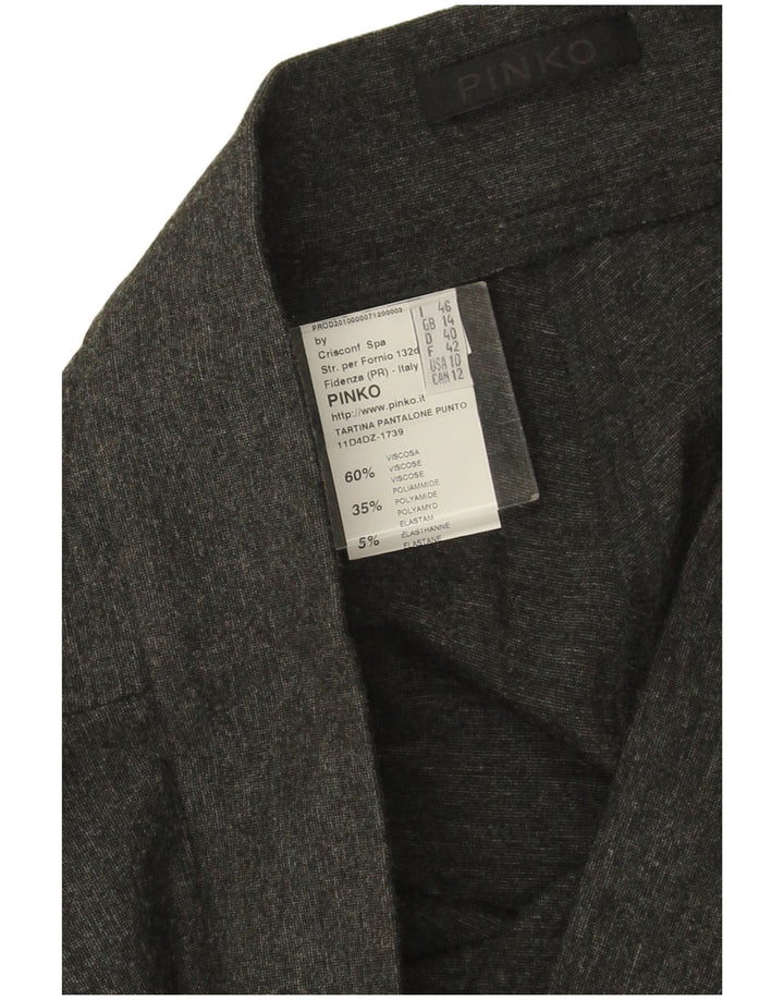 PINKO Dame Skinny Casual Bukser UK 14 Large W30 L32 Grå Viscose