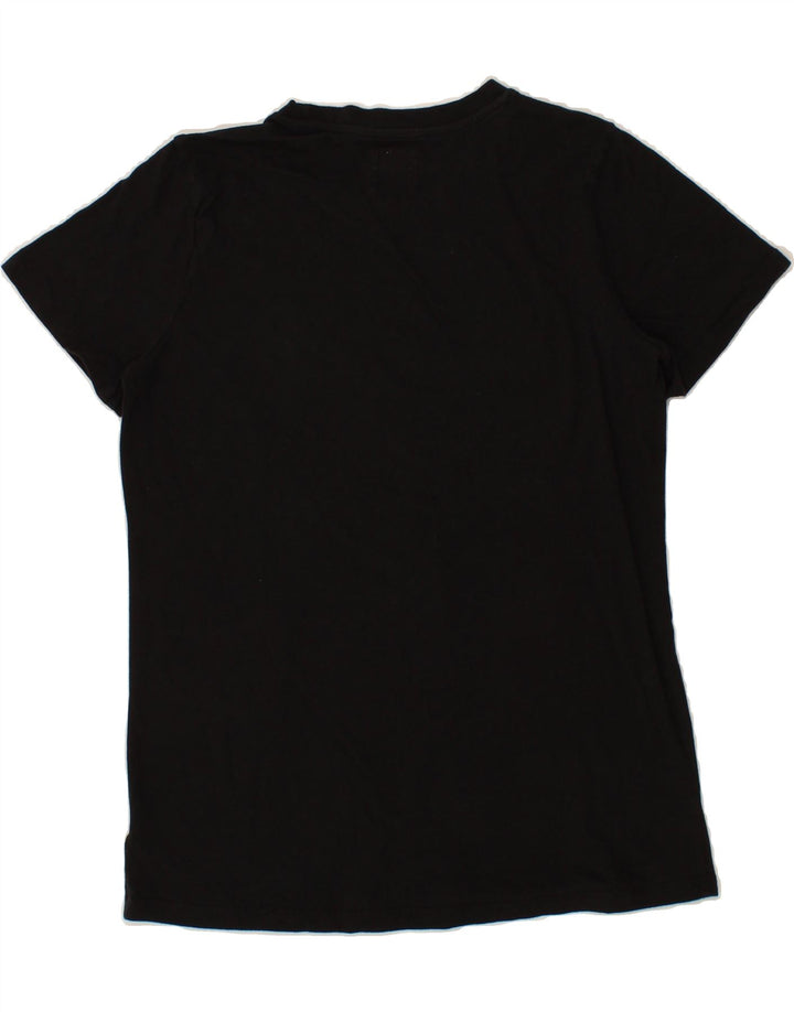 CHAMPION Womens Graphic T-Shirt Top UK 14 Medium Black Cotton Vintage Champion and Second-Hand Champion from Messina Hembry 