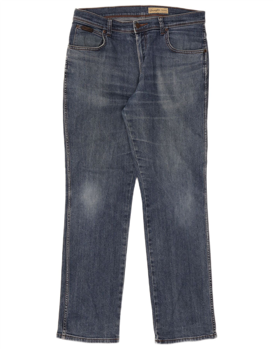 Wrangler Herre Texas Stretch Straight Jeans W34 L32 Blå Bomuld