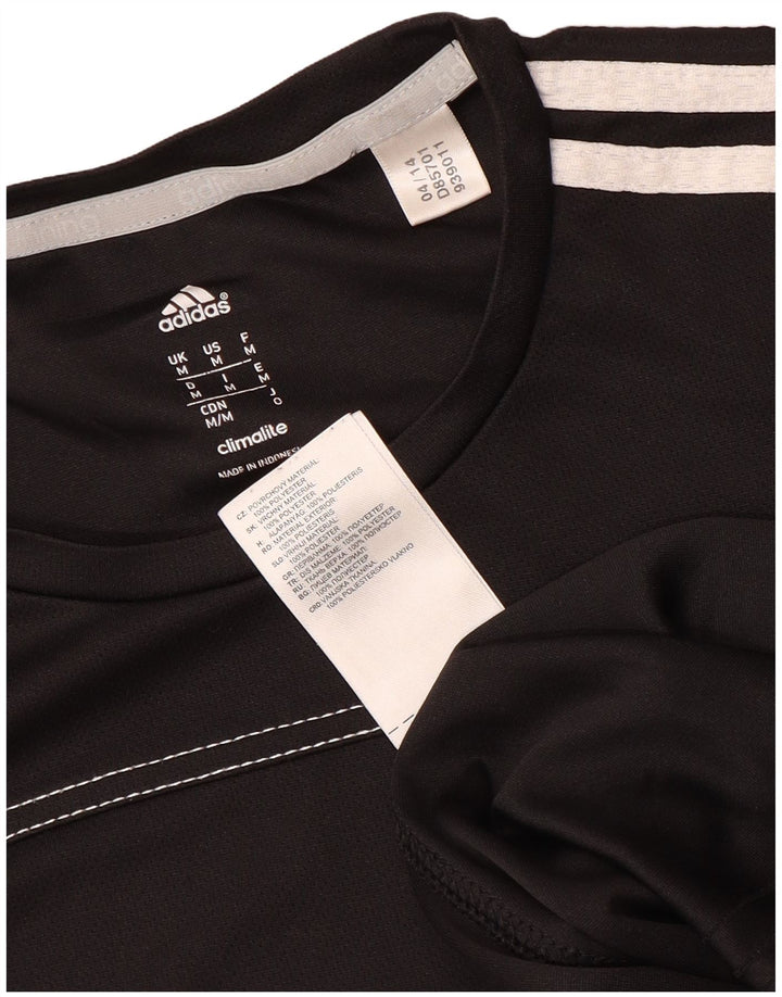 Adidas Herre Climalite T-Shirt Top Medium Sort Polyester Sports