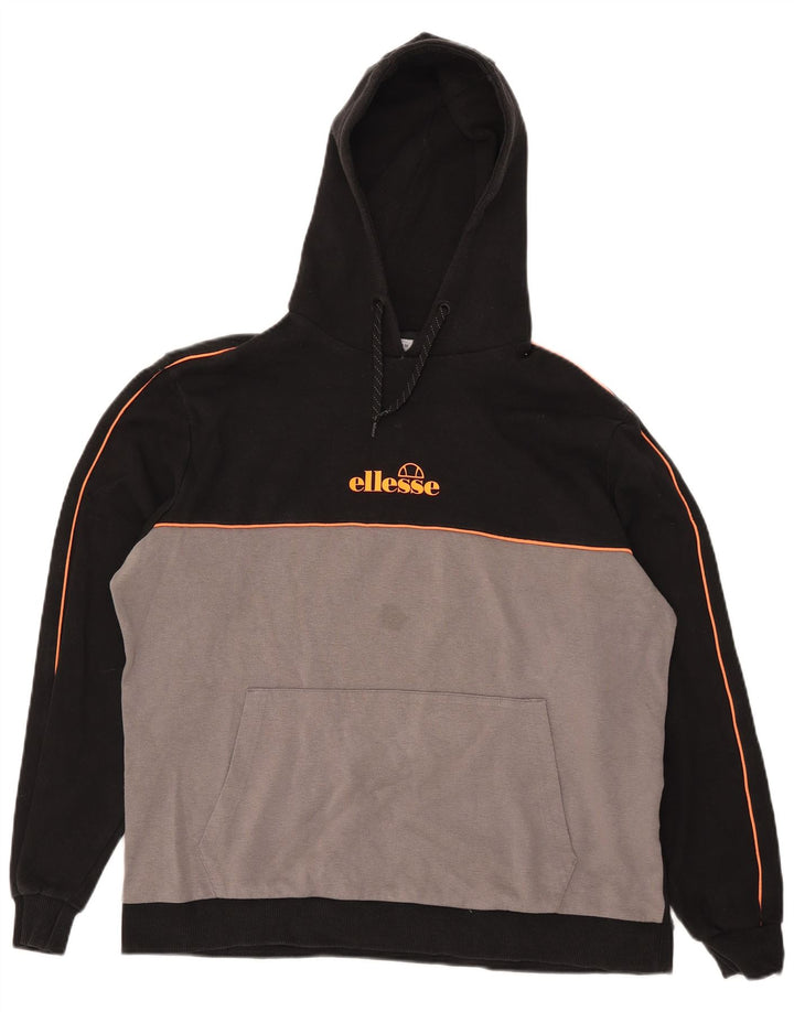 Ellesse Herre hættetrøje Jumper Medium Sort Colourblock Bomuld